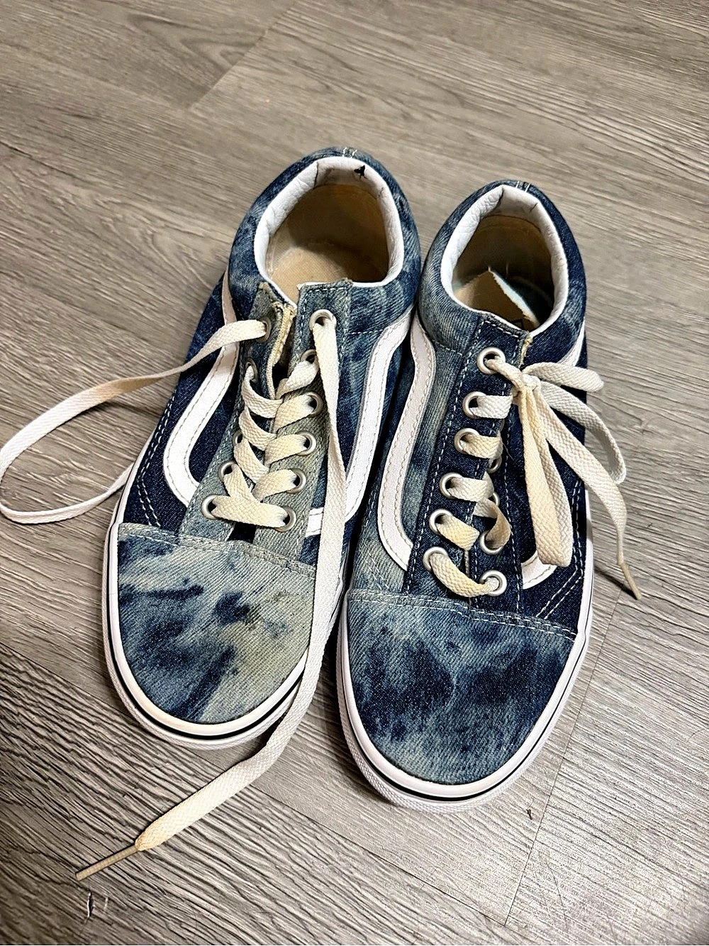 Vans Old Skool Acid Denim Sneakers Blue & White US 5.5